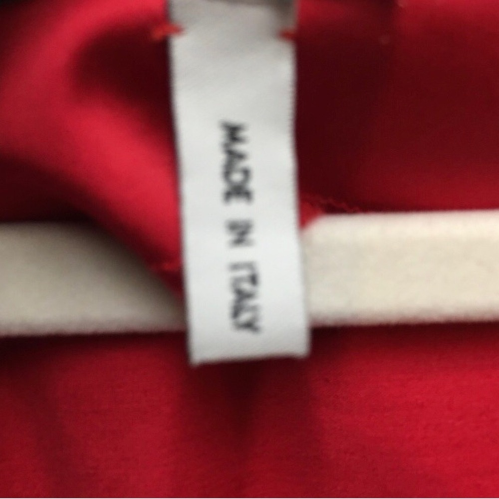 Moschino Side Bow Square Neck Dress 8 Red Italian Designer Chic Retro Classic - Picture 4 of 13